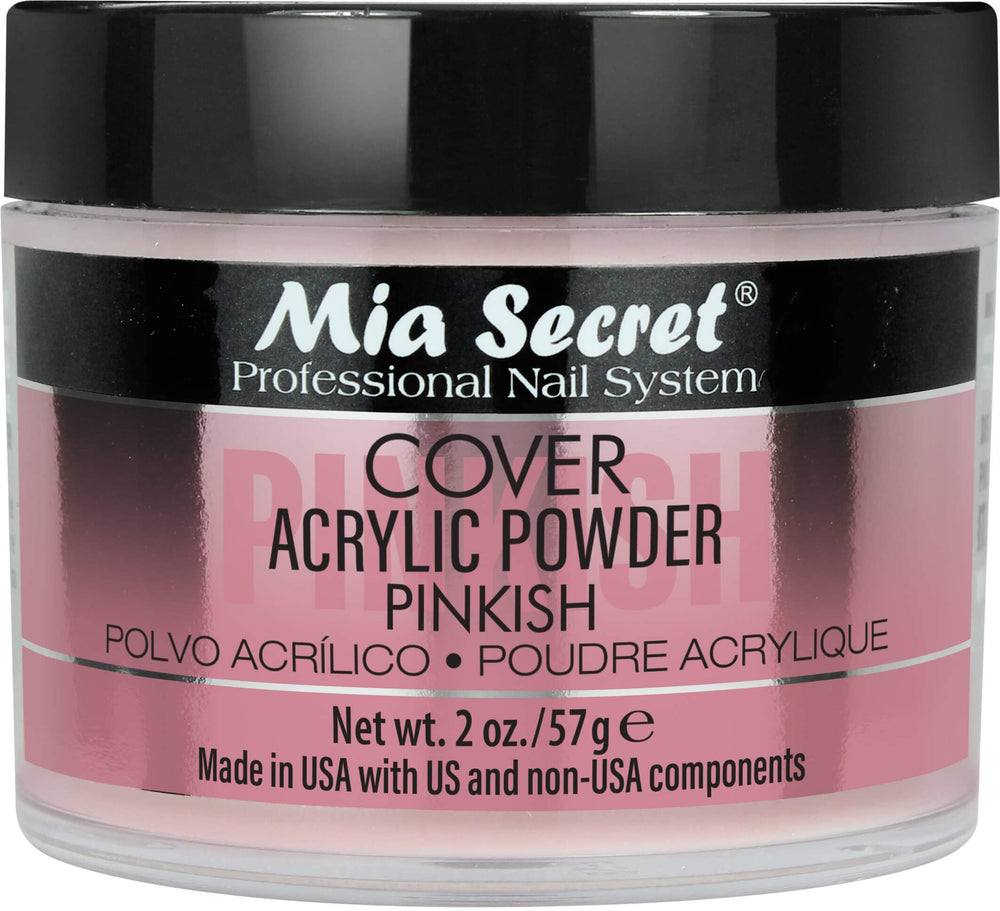 Mia Secret Polvo acrílico Pinkish, cobertura para extender la uña y cubrir imperfecciones.