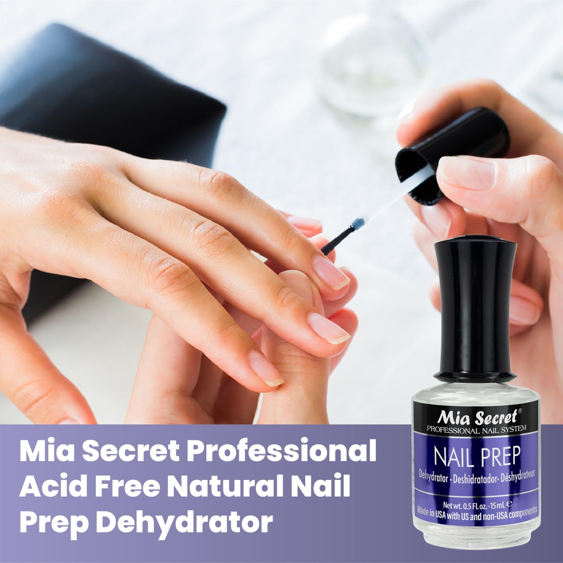 Mia Secret uñas más preparadas para polvo acrílico y esmalte en gel.