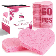 miaform 60-count compressed facial sponges pack for travel and cleansing