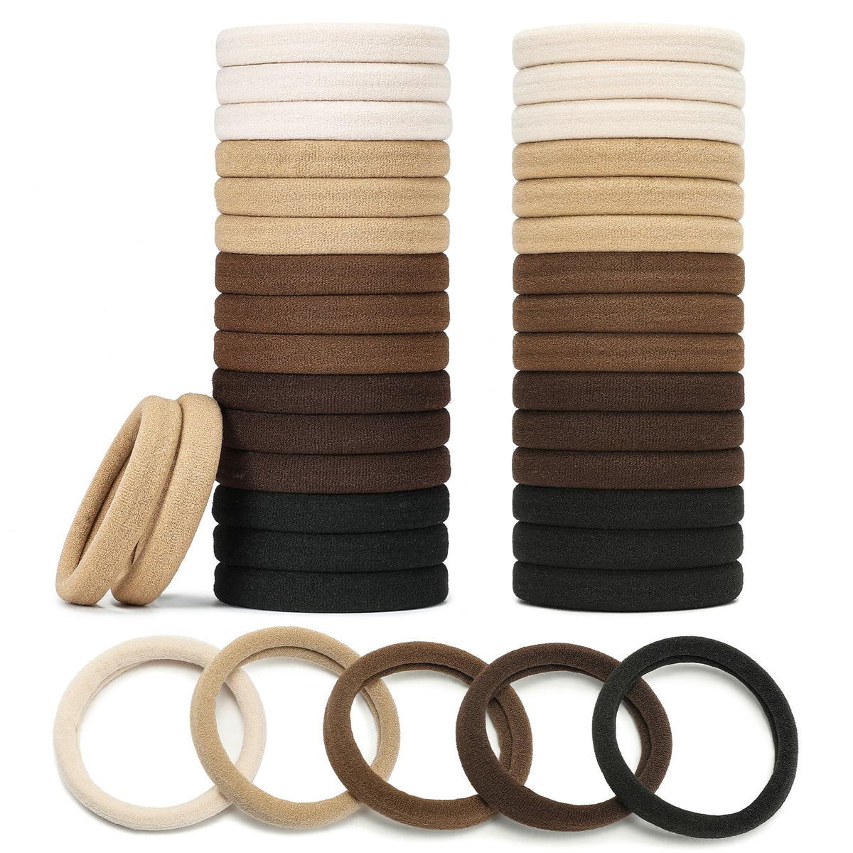 Gomas Mia Klein negras de 5 cm, extra gruesas, ofrecen sujeción estable para cabello grueso.