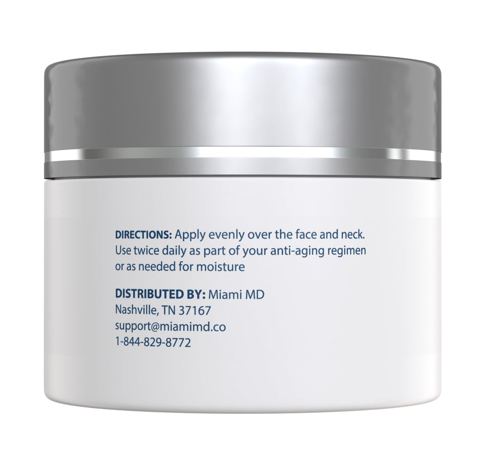 Texture of MiamiMD Age-Defying Lift & Firm Cream shows smooth, hydrating formula for firming.