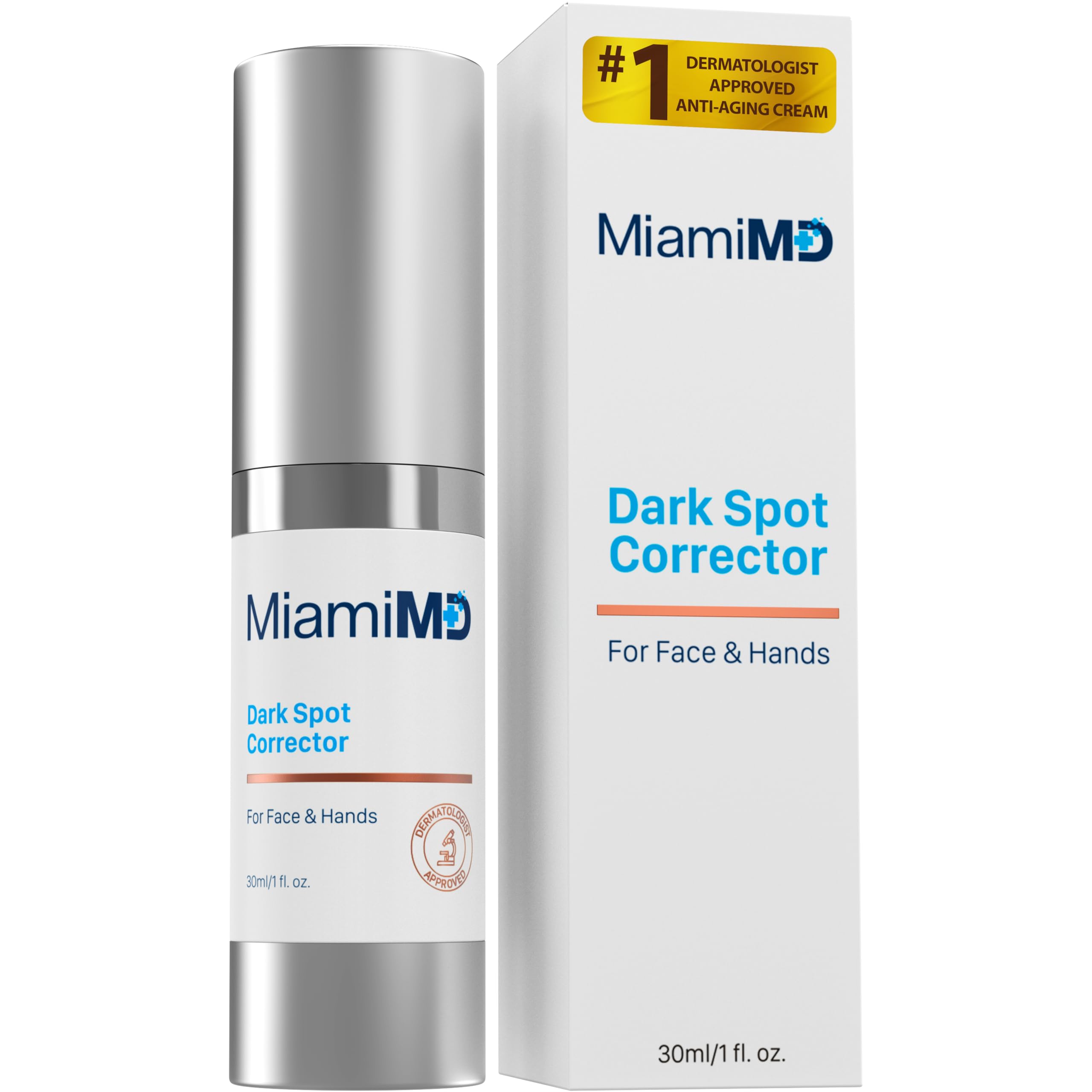 MiamiMD Dark Glow Renewal Serum bottle promotes even skin tone.