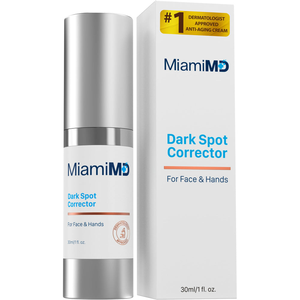 MiamiMD Dark Glow Renewal Serum bottle promotes even skin tone.