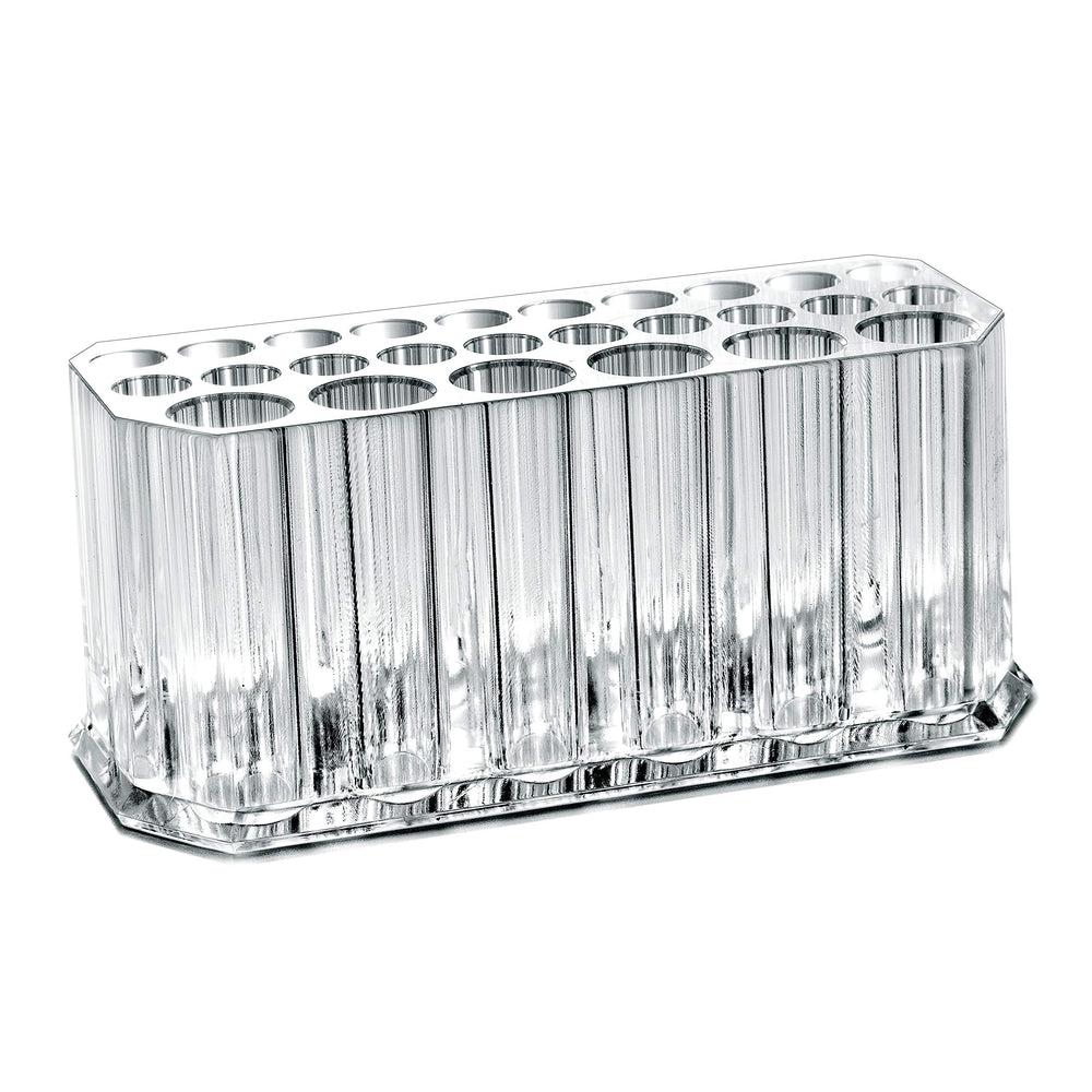 Miaowater clear acrylic organizer shows eyeliner and lip liner slots for easy access
