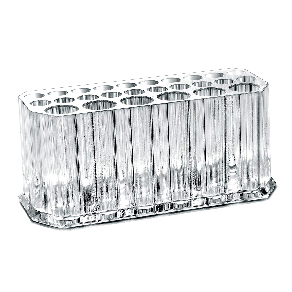 Miaowater clear acrylic organizer shows eyeliner and lip liner slots for easy access