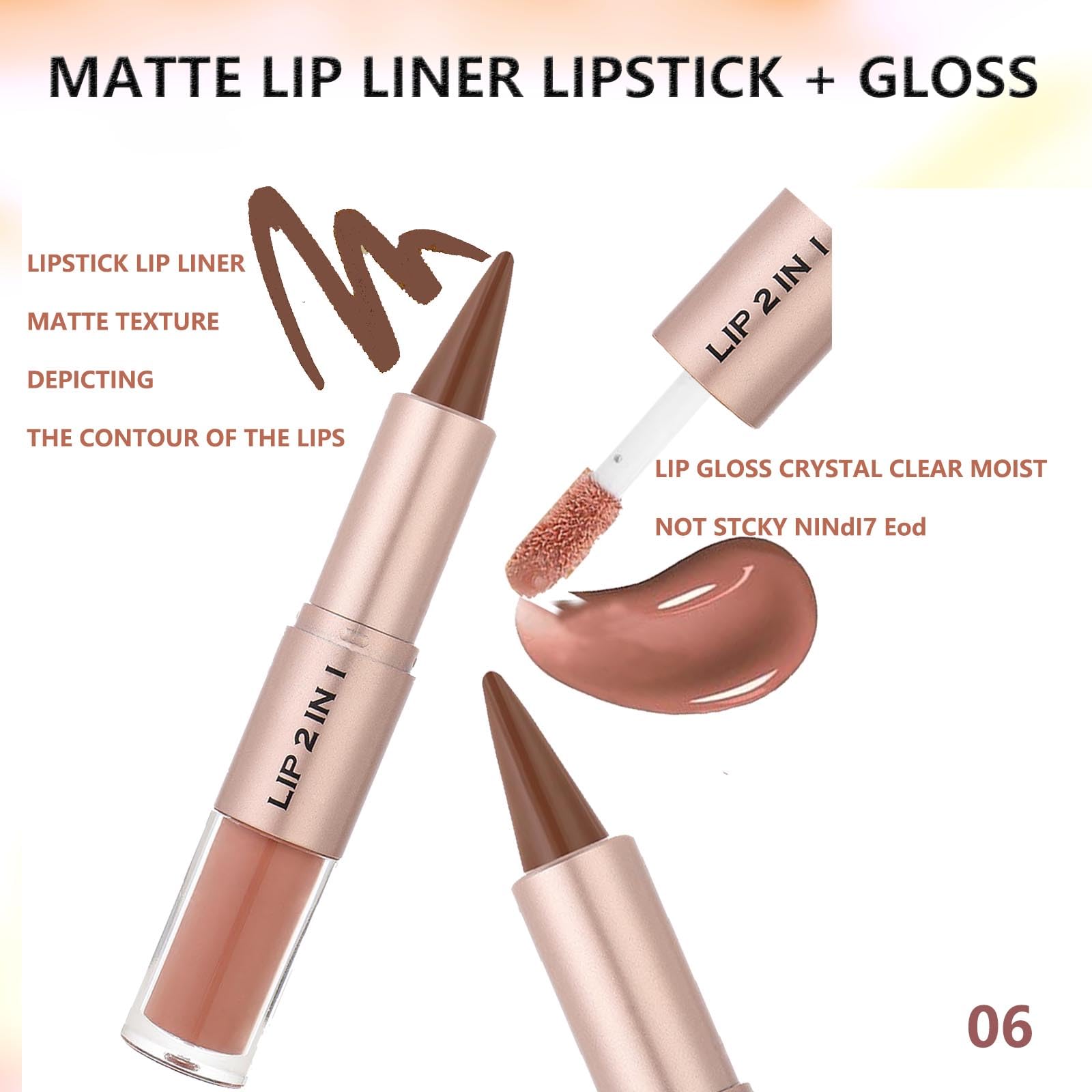MiaSarah brown gloss swatch showing rich pigment and shine.