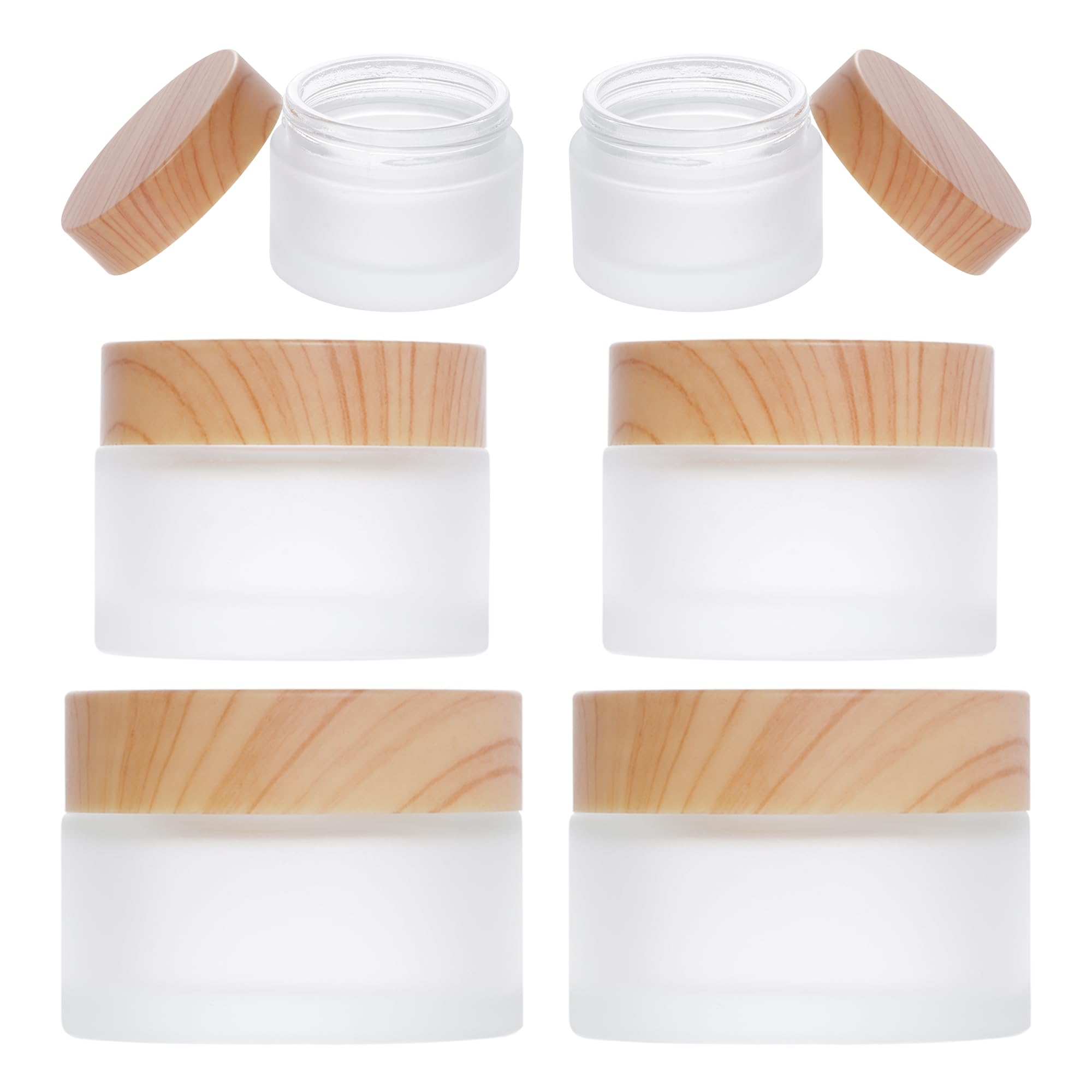 Miayon 50ml glass jar with lid, clear frosted finish for travel-friendly storage.