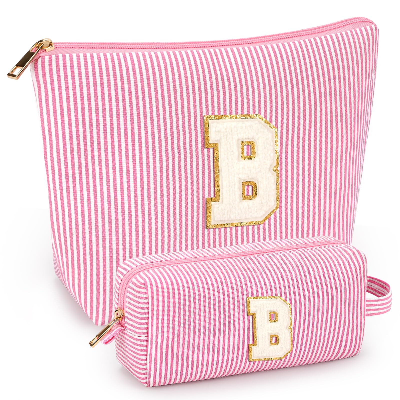 Mibasies initial makeup bags pink set for stylish travel organization