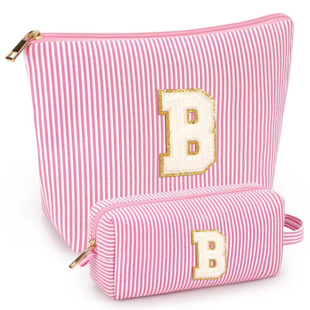 Mibasies initial makeup bags pink set for stylish travel organization