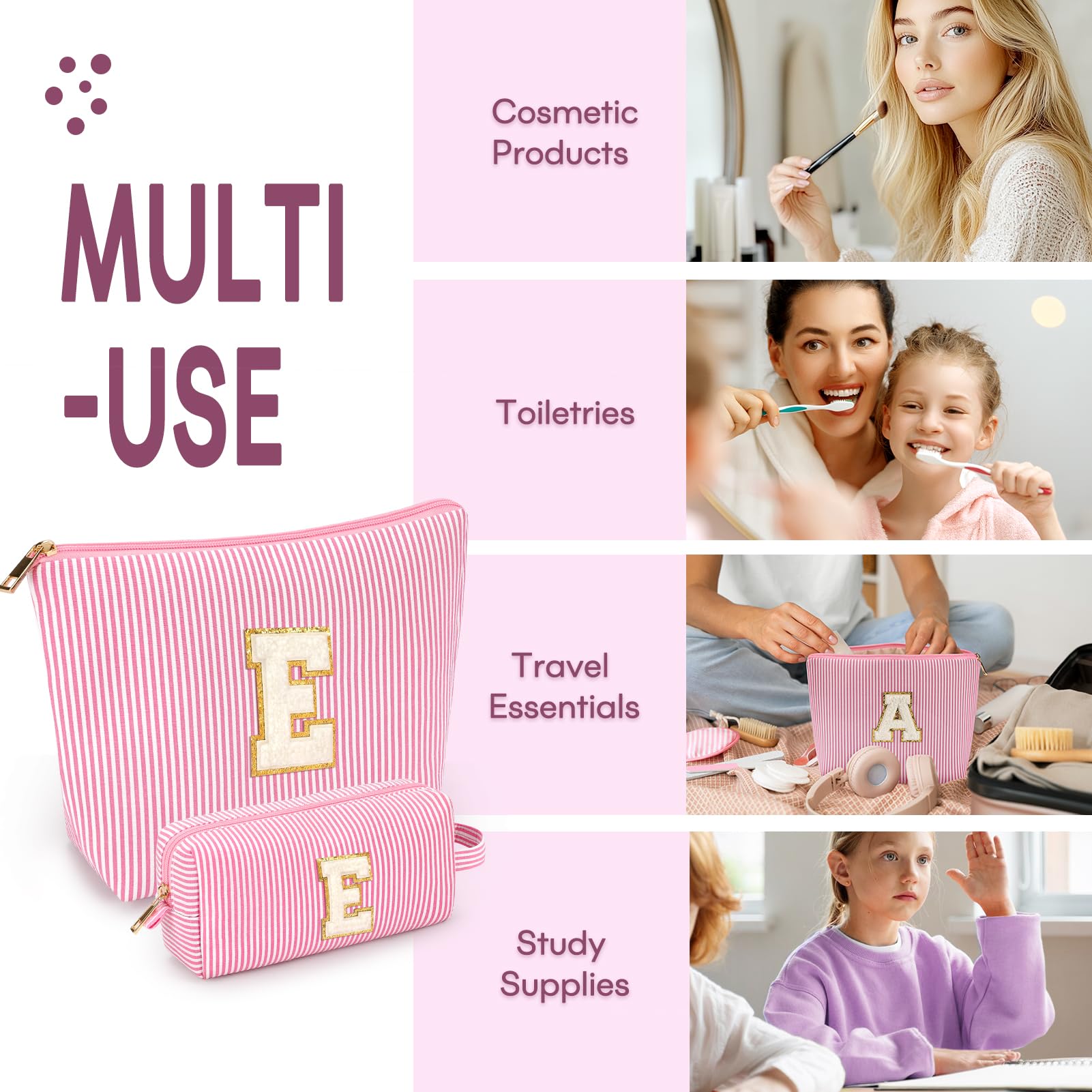 Mibasies purple bridesmaid makeup bag ideal for gifts and celebrations.