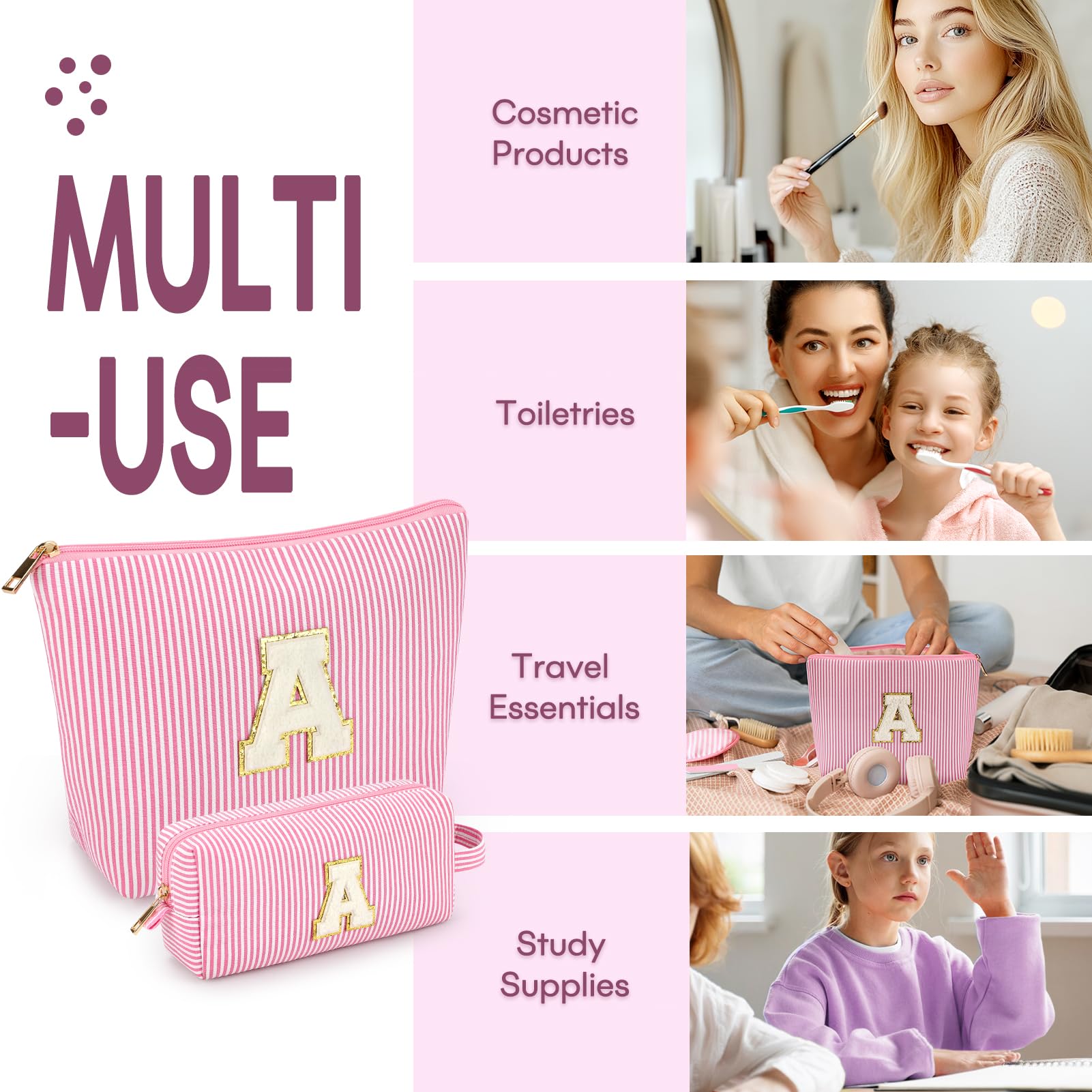 Mibasies slim compact pouch pink A, easy to carry and fits daily essentials