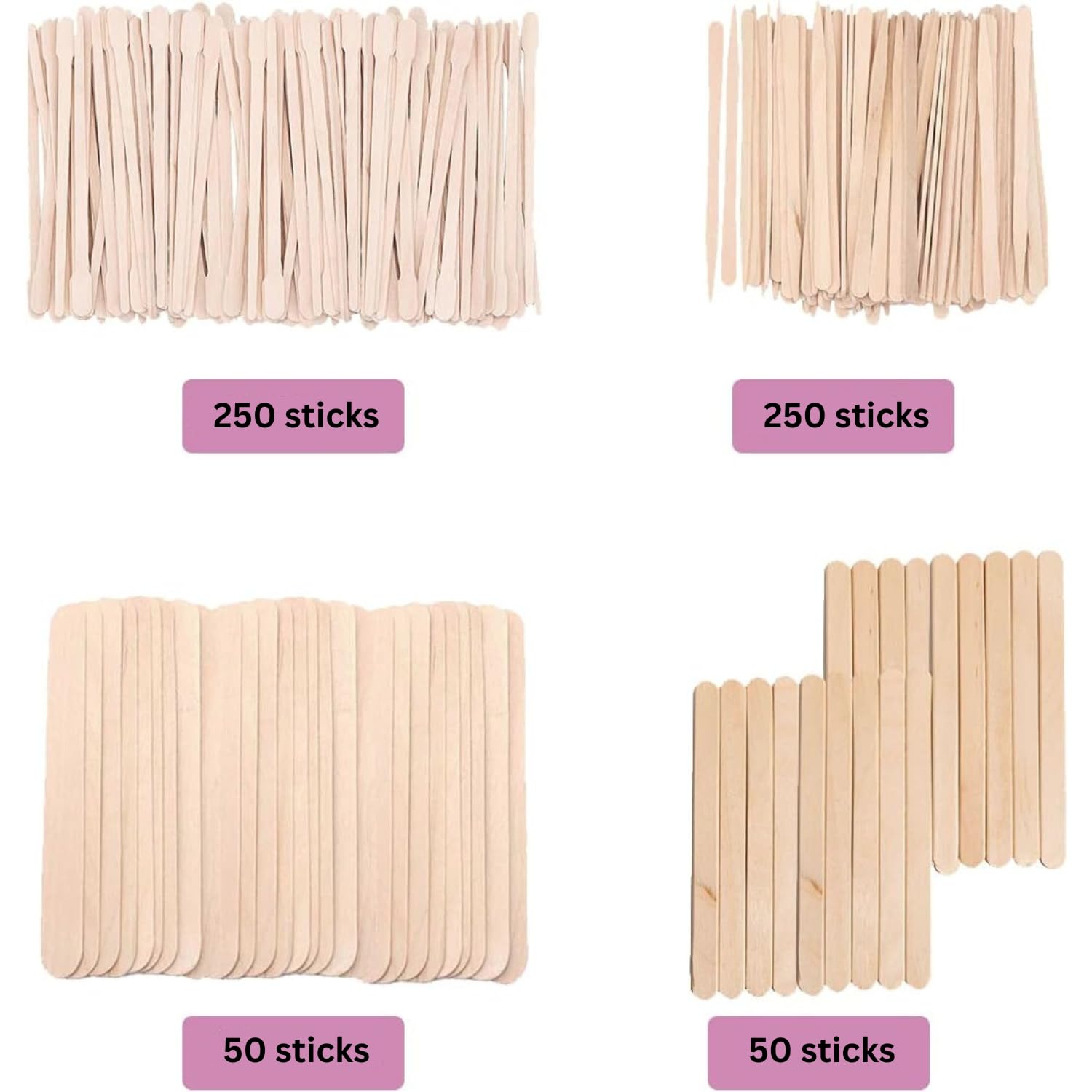 Mibly birch wood sticks with a smooth surface for comfortable skin contact.