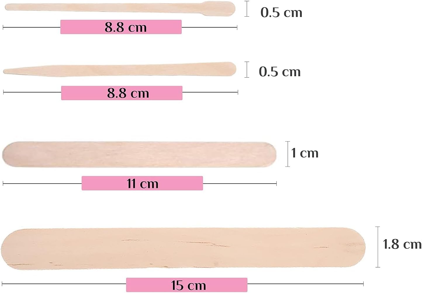 Mibly precision applicators for eyebrows and lips enable gentle, controlled waxing.
