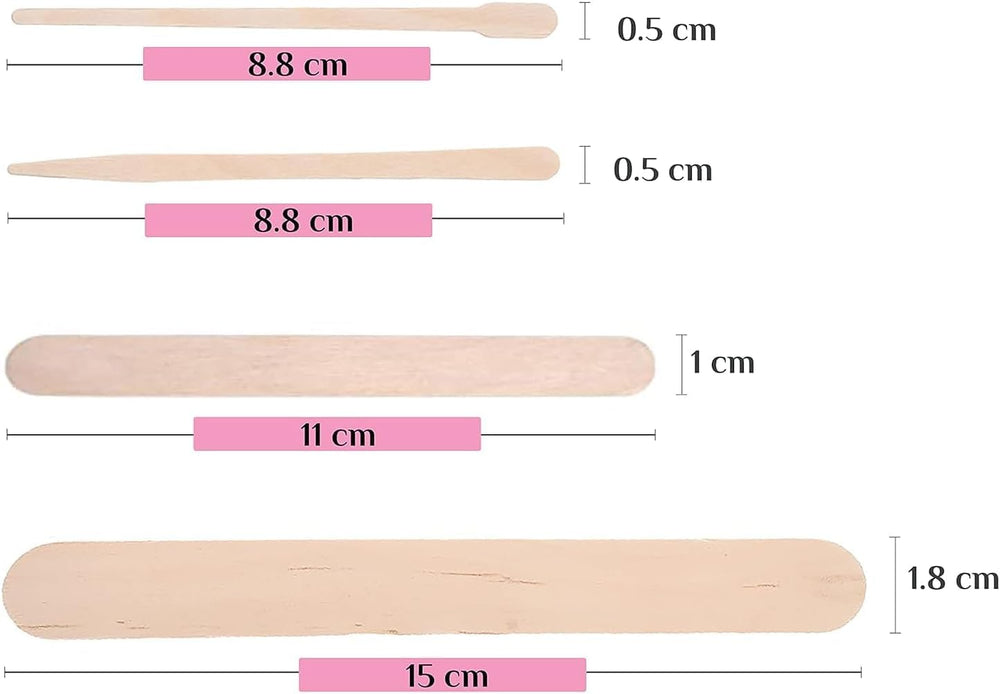Mibly precision applicators for eyebrows and lips enable gentle, controlled waxing.