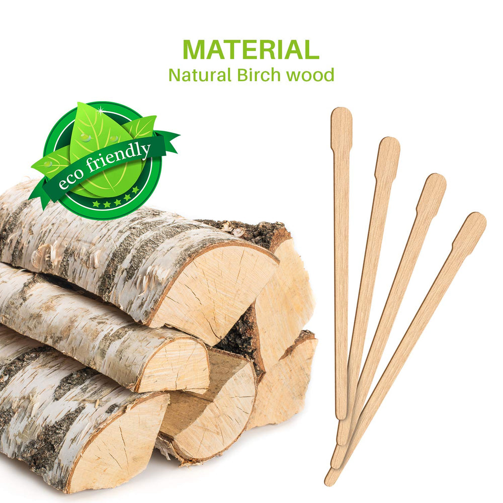 Mibly wooden wax sticks near eyebrow area for precise shaping.