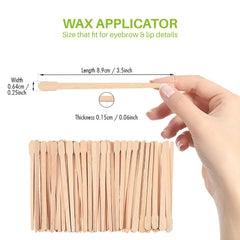 Mibly wooden wax sticks flat spreader end closeup for smooth large-area coverage.