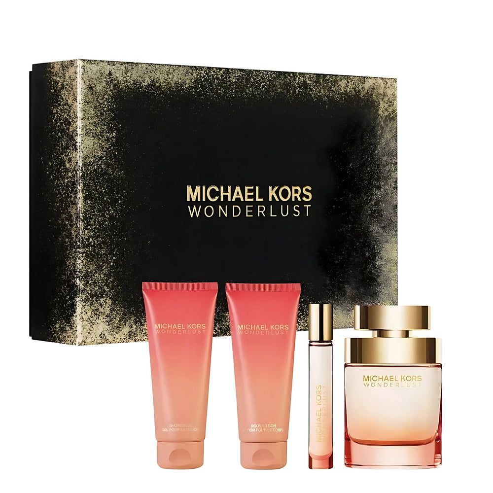 Michael Kors Wonderlust gift set box showing elegant packaging for gifting