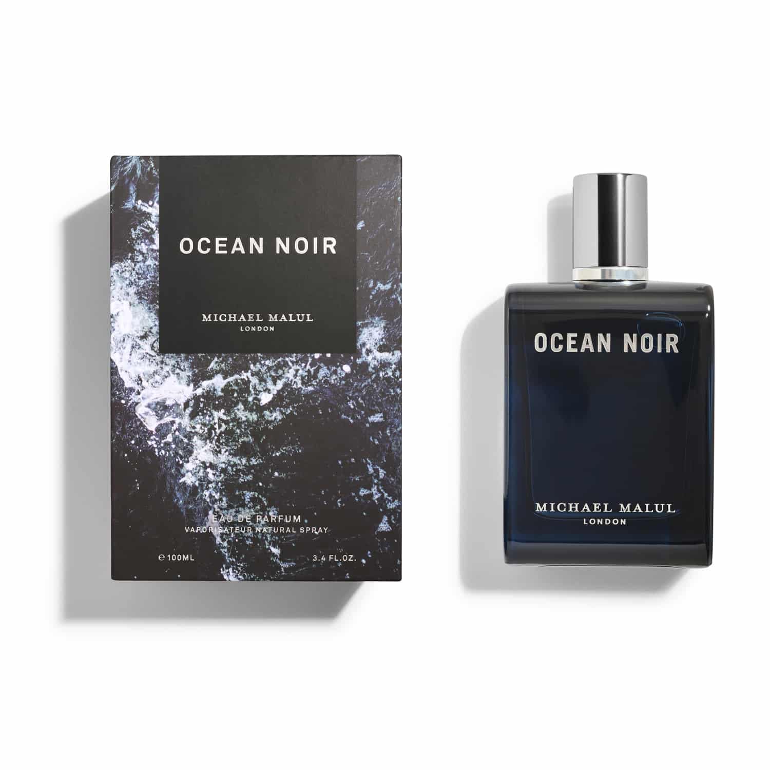 Michael Malul Ocean Noir packaging box; premium gift presentation.