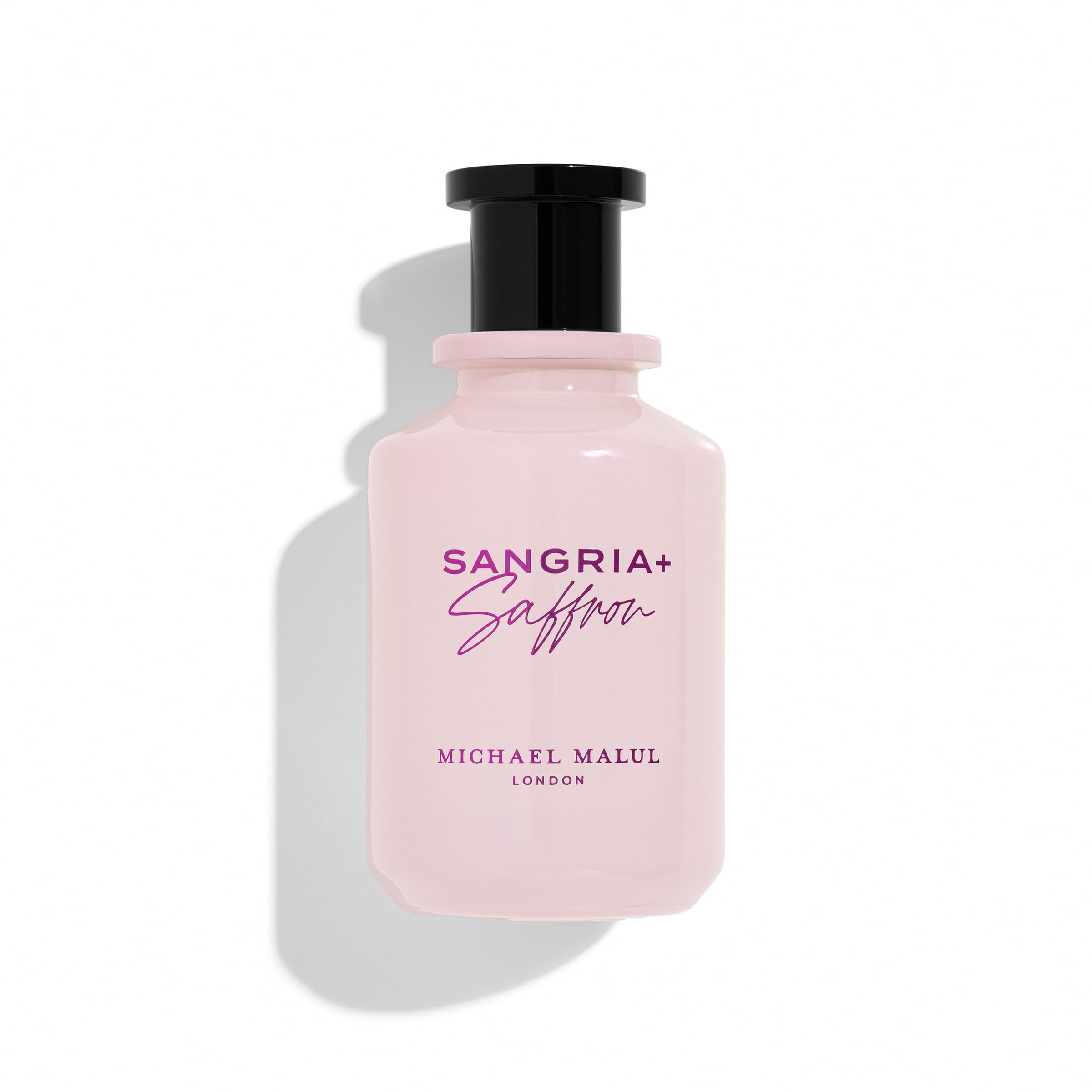 Michael Malul Sangria + Saffron EDP bottle front, ideal for elegant evening wear.