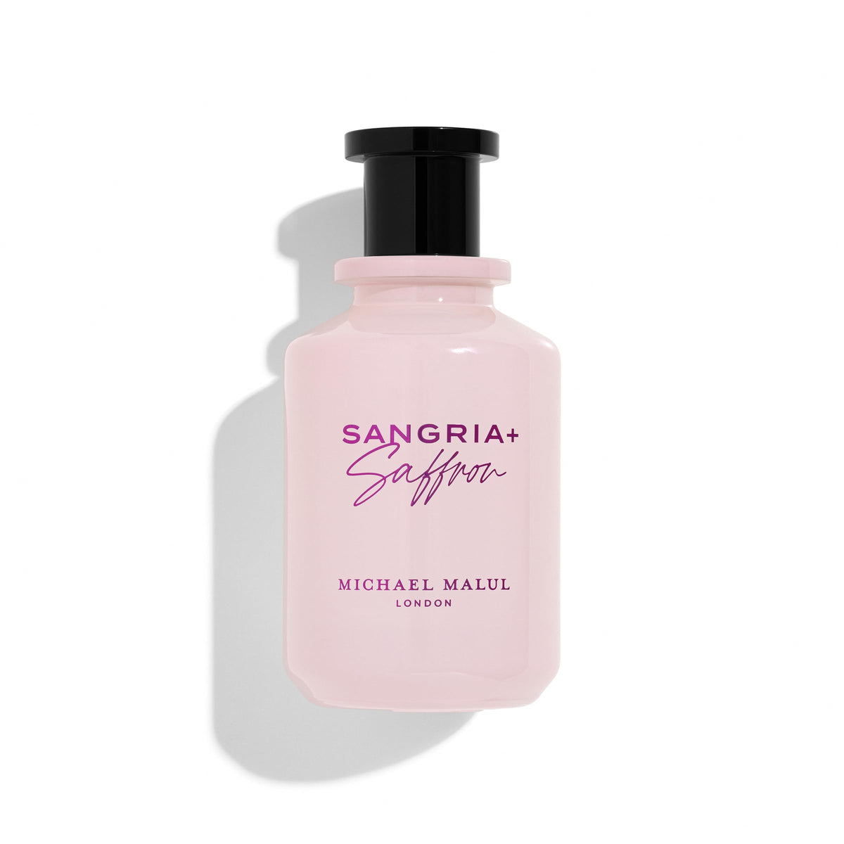 Michael Malul Sangria + Saffron EDP bottle front, ideal for elegant evening wear.