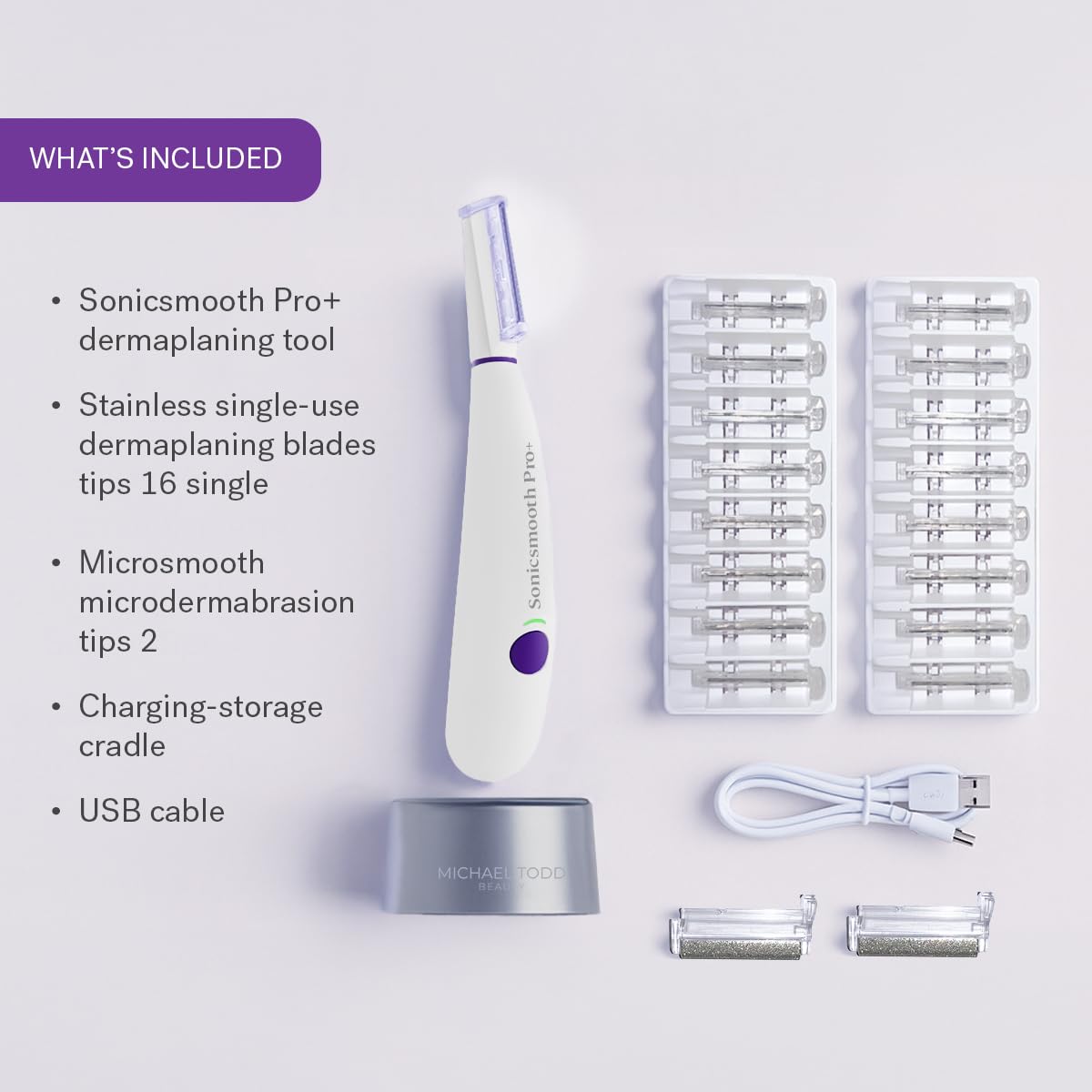 Travel-friendly cordless design of Sonicsmooth Pro+ for skincare anywhere.