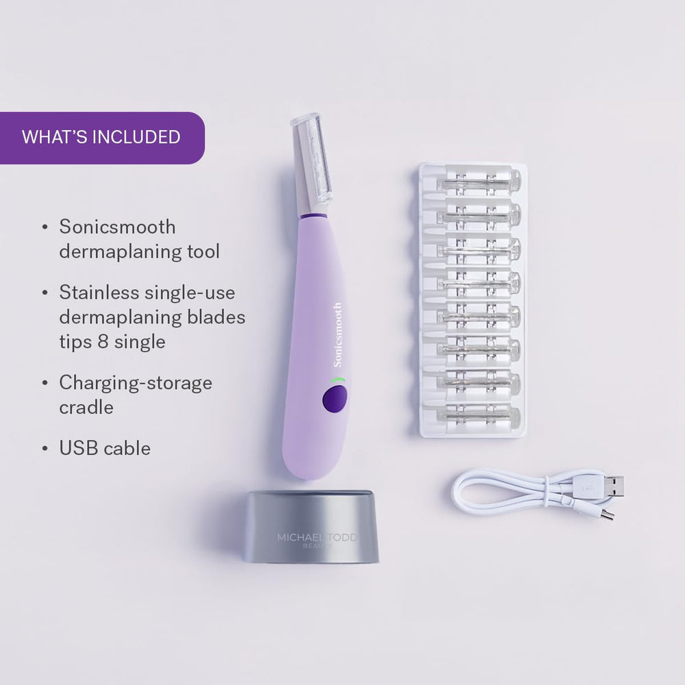 Michael Todd Sonicsmooth in action on cheek showing quick exfoliation