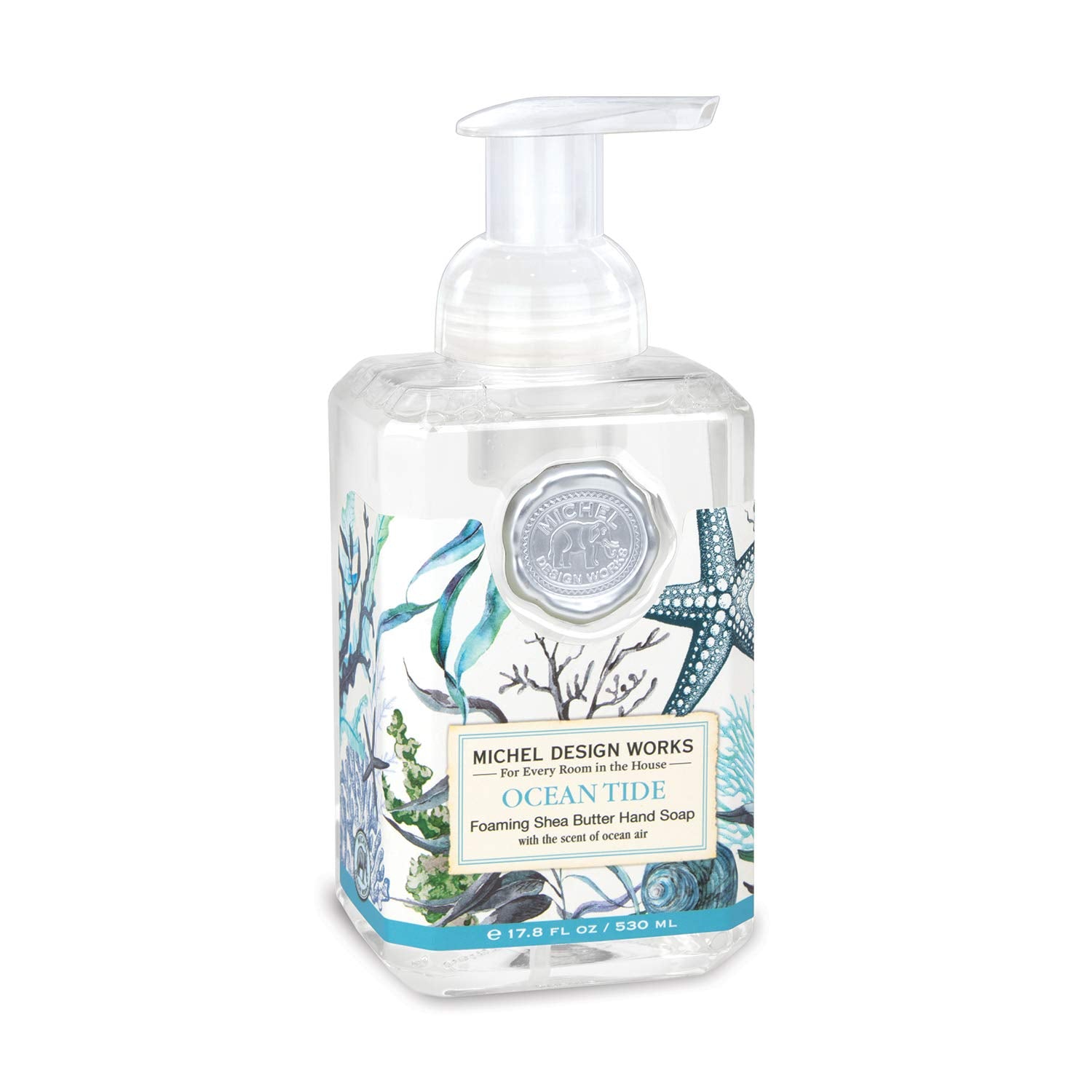 Michel Design Works Ocean Tide jabon espumoso para manos con aroma fresco.