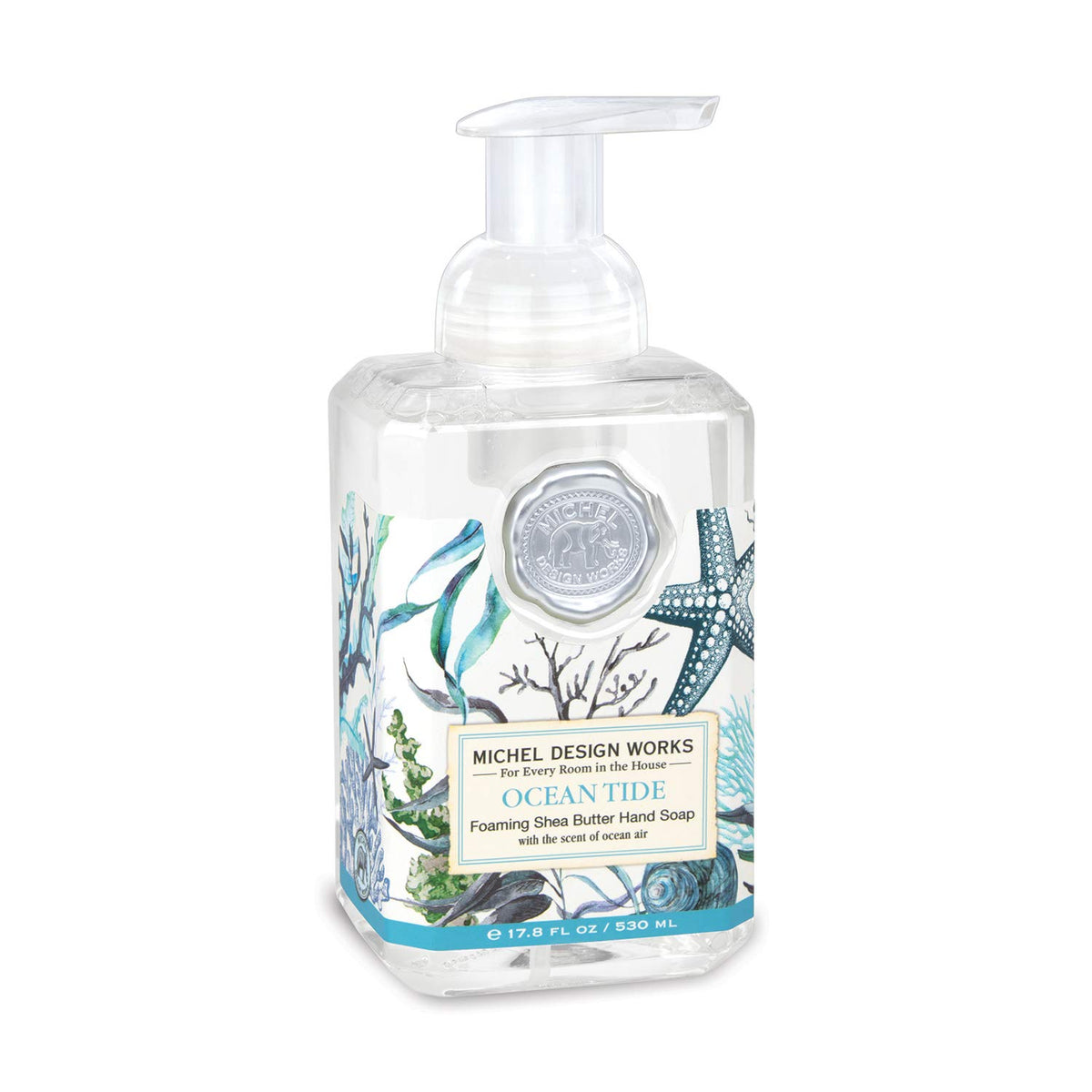 Michel Design Works Ocean Tide jabon espumoso para manos con aroma fresco.