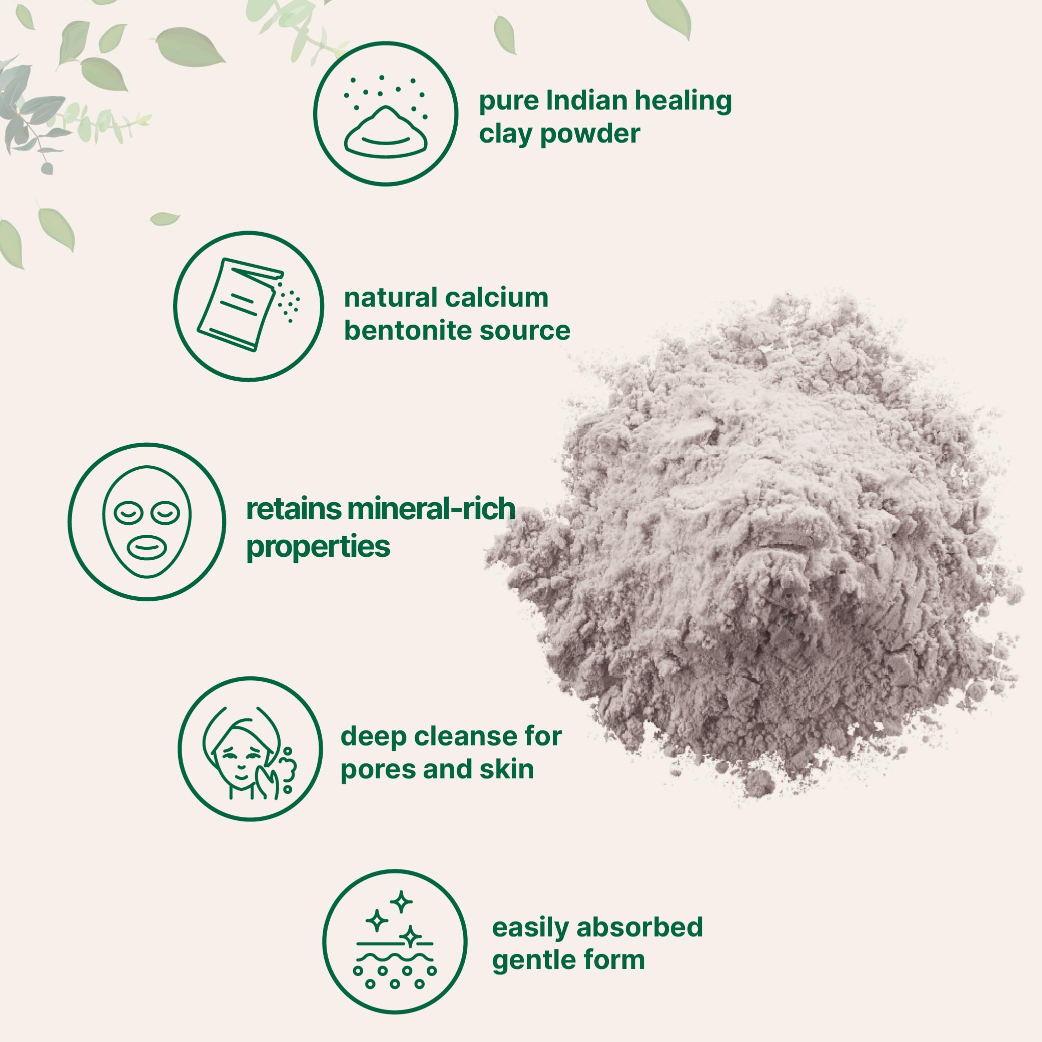 Aplicación corporal de arcilla natural Micro Ingredients para piel suave