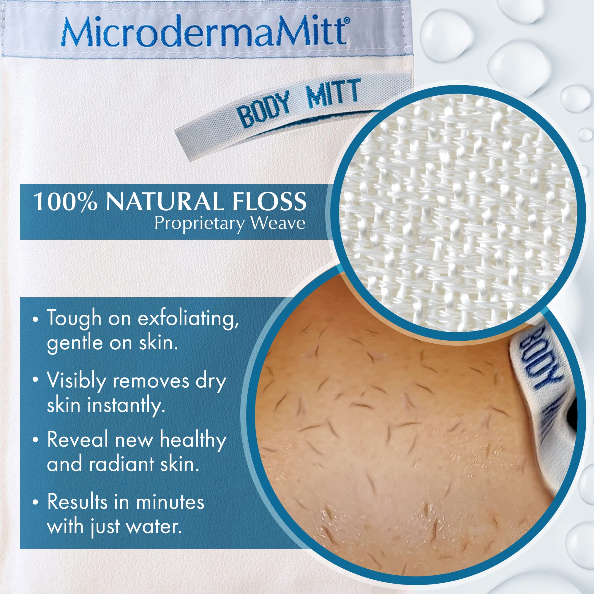 MicrodermaMitt textura de exfoliación profesional para piel lisa