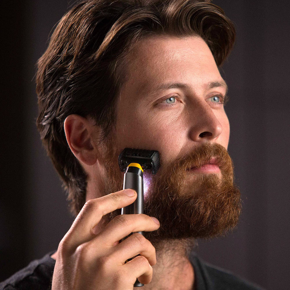 MicroTouch SOLO Titanium with attachments for versatile facial and body grooming