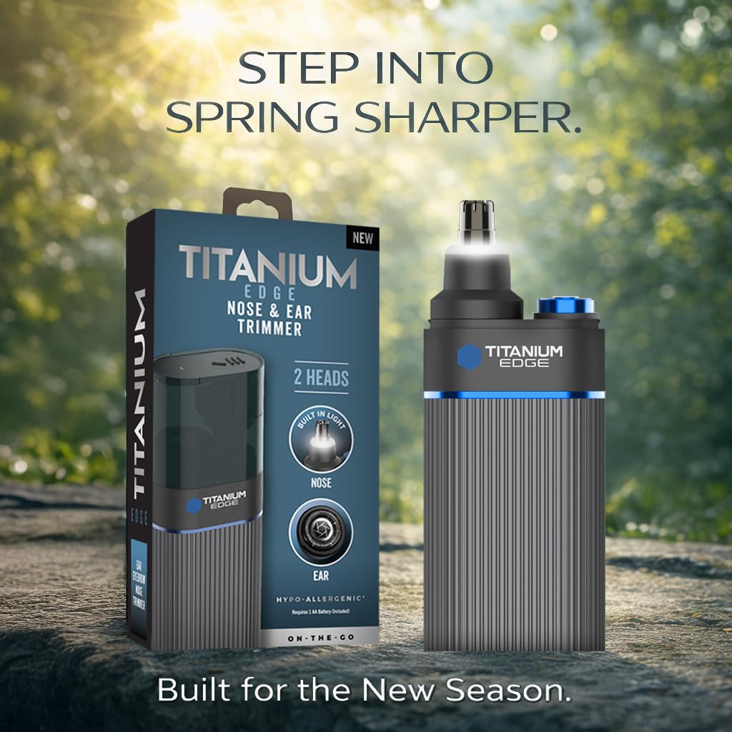 Microtouch Titanium Edge dual-rotary-blade-heads for versatile trimming.
