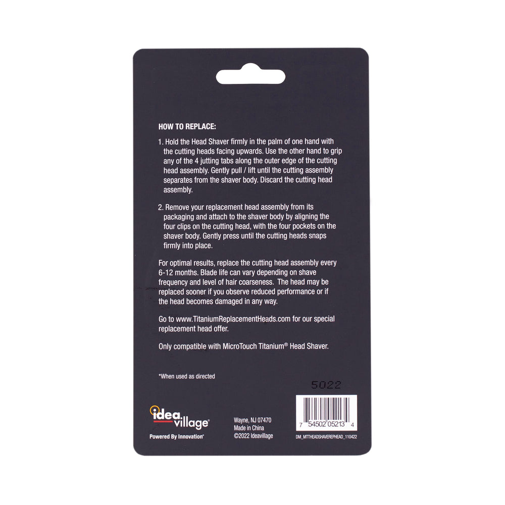 Micro Touch Titanium replacement head packaging indicates ready-to-use accessory