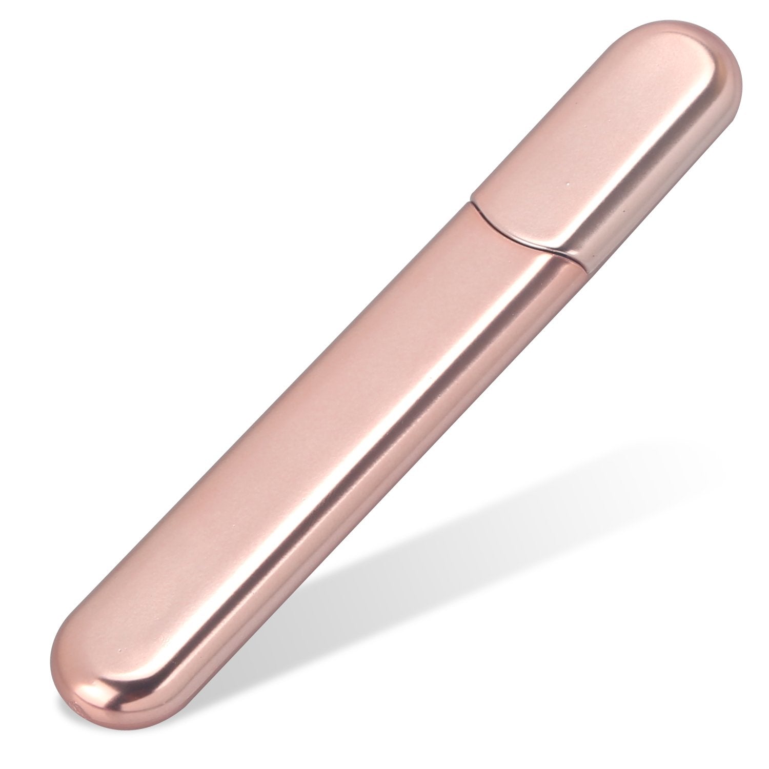 MiDenso apricot glass nail file case for portable grooming on the go.