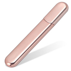 MiDenso apricot glass nail file case for portable grooming on the go.