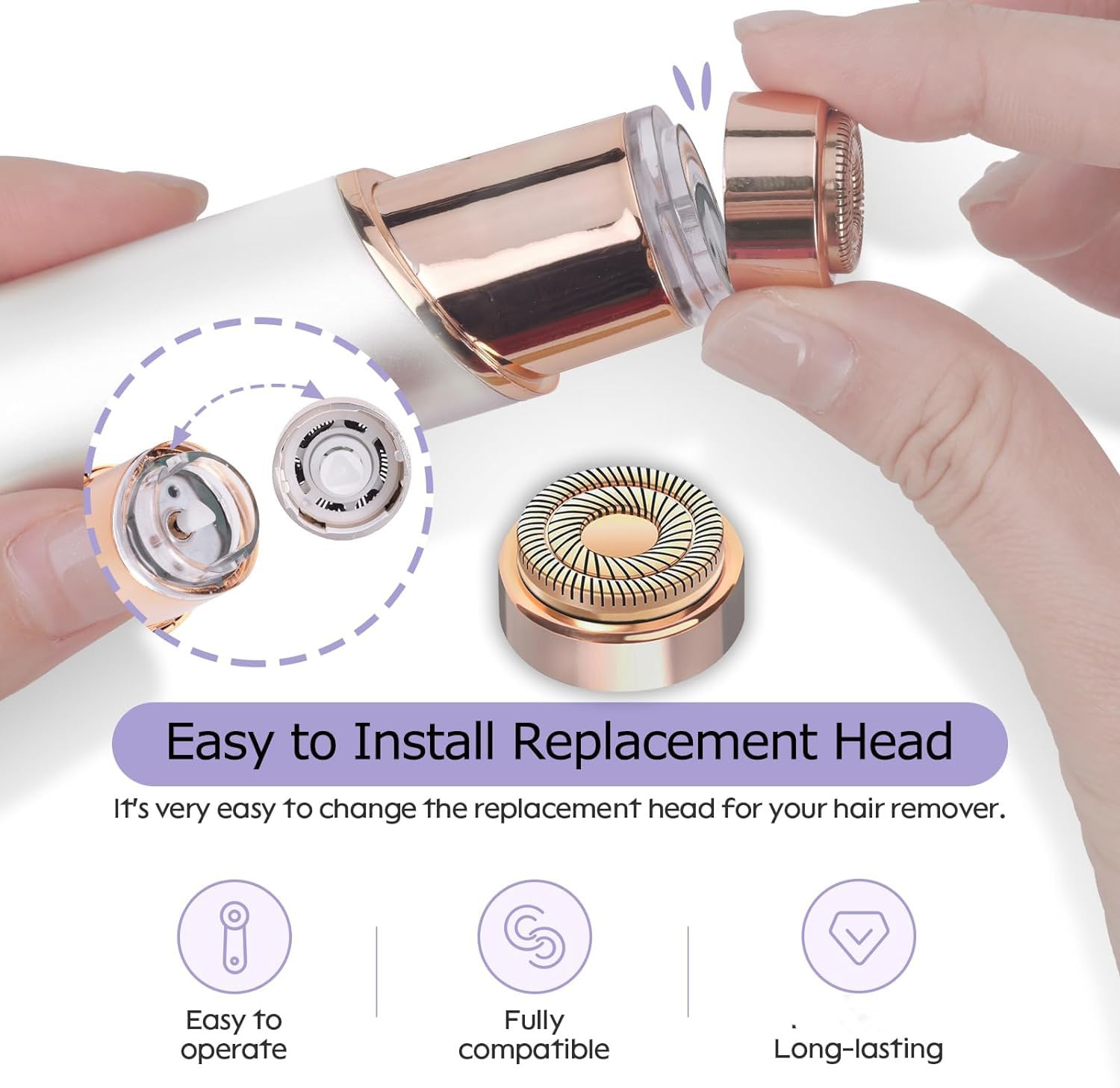 Midnt Gen 2 heads are 18K gold-plated and hypoallergenic for skin-friendly use.