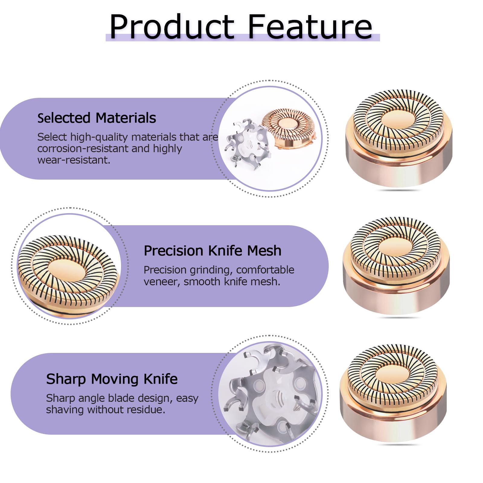 Midnt Gen 2 replacement head offers 360-degree coverage for complete facial grooming.