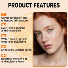 Miehoous gel exfoliante naranja – aplicación facial rápida y agradable.