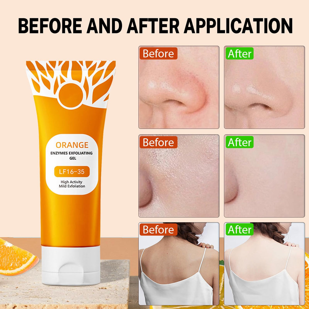Miehoous gel exfoliante naranja para cuerpo – limpieza profunda y piel suave.