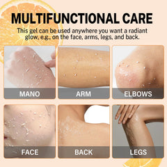 Miehoous gel exfoliante naranja – textura visible para exfoliación suave.