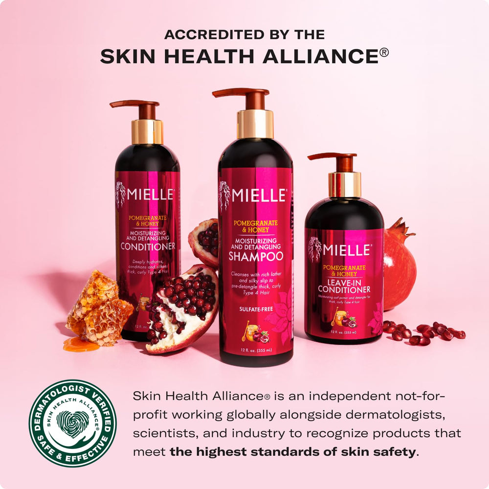 Acondicionador Mielle Organics Granada y Miel, textura-cremosa; facilita el desenredo.