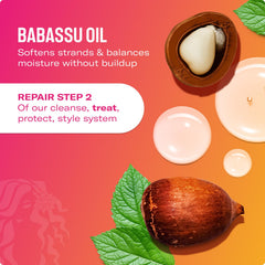 Cabello tras enjuague con Babassu y Menta de Mielle Organics.