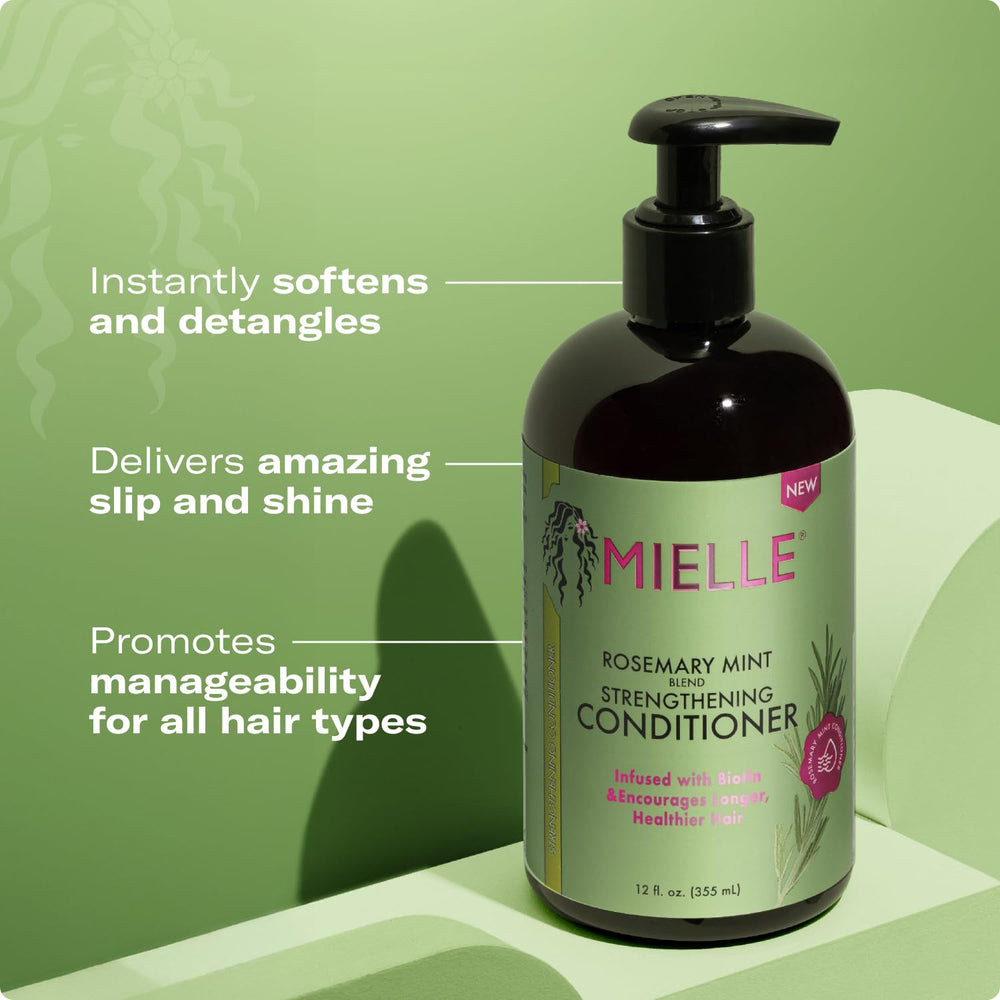 Hidratación y suavidad para cabello con Romero-Menta de Mielle.