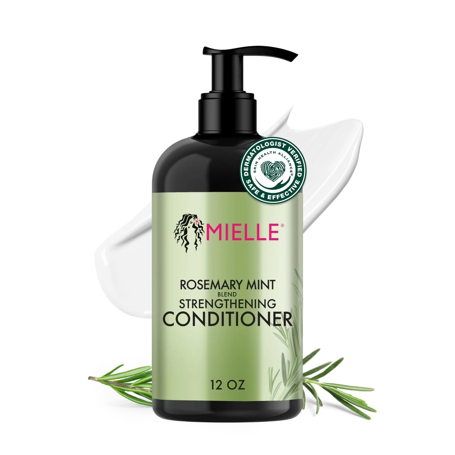 Condicionador Romero-Menta de Mielle Organics en frasco: fortaleza y suavidad.