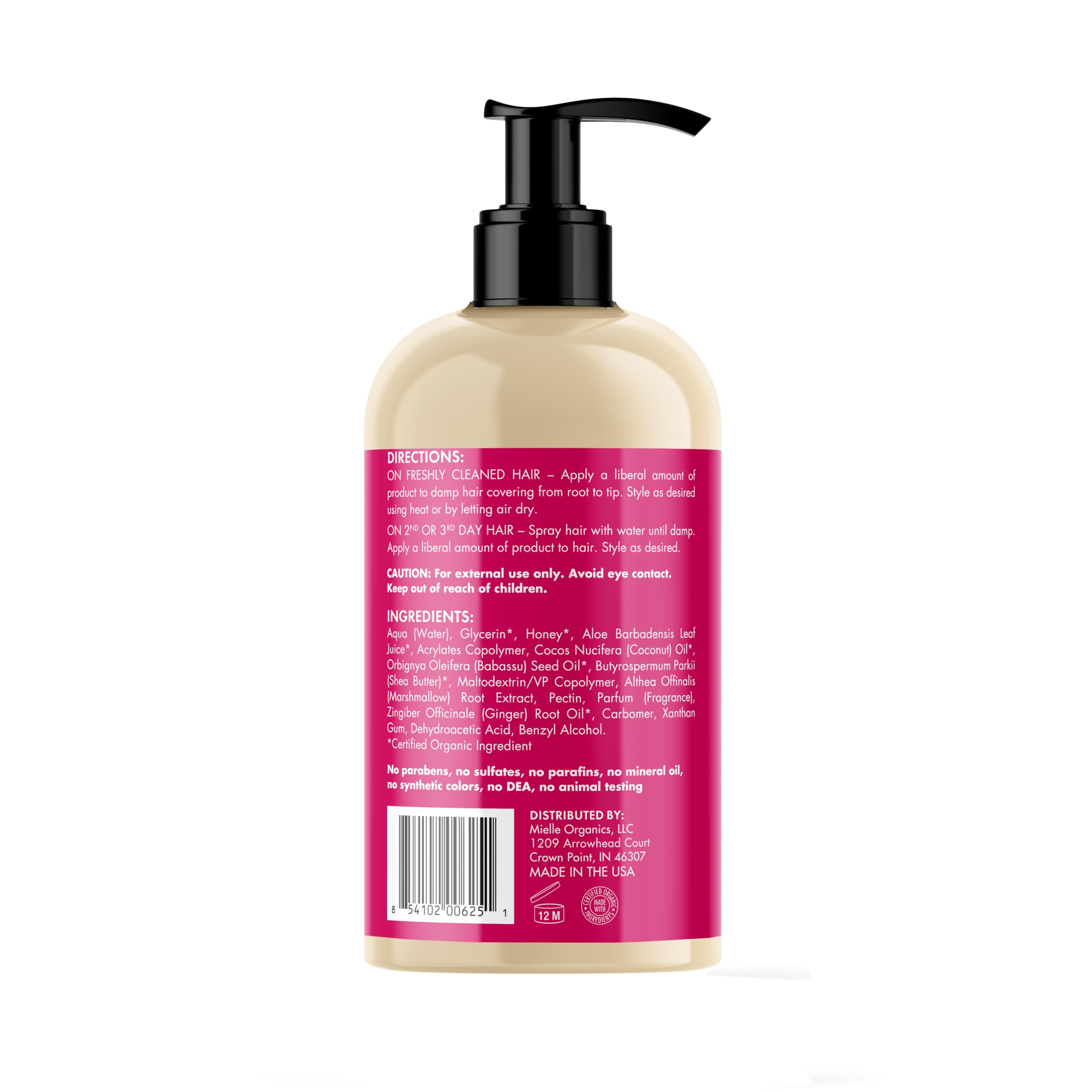 Cuidado del cuero cabelludo con gel de Mielle Organics y elasticidad mejorada