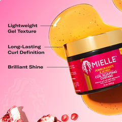 Mielle Granada y Miel crema para rizos, brillo suave