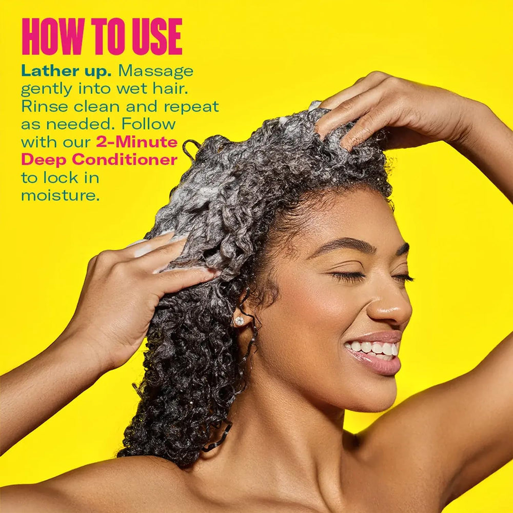 Desenredo suave con Mielle Organics Kalahari Melon Aloe Deep Shampoo para cabello manejable.