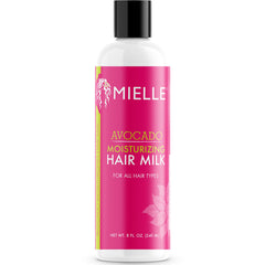 Mielle Organics Leche de Aguacate en botella para cabello suave y sin frizz.