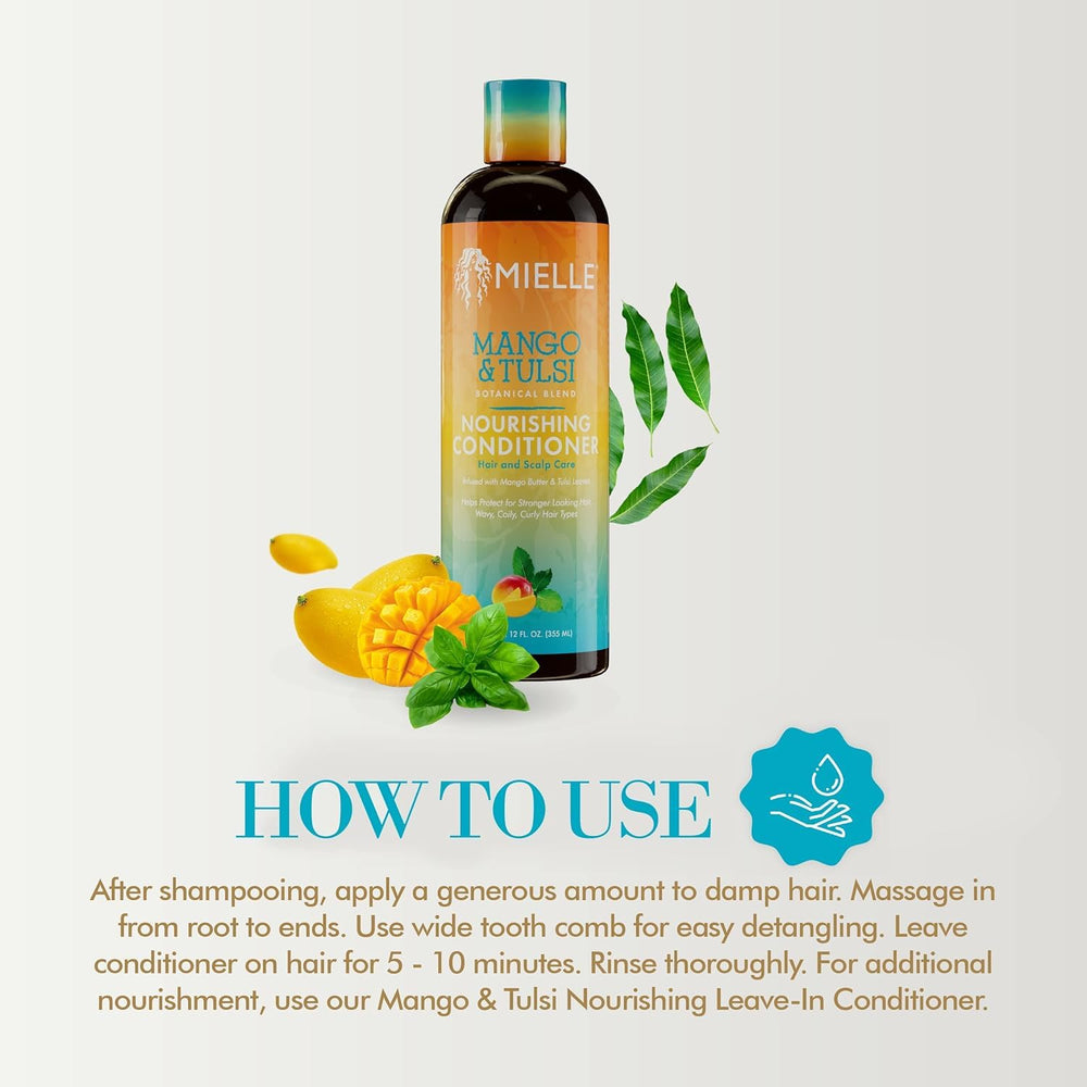 Mielle Organics Mango Tulsi: Cabello nutrido con acabado suave y brillo natural