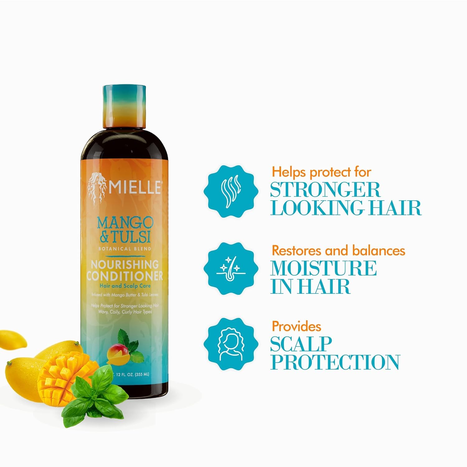 Mielle Organics Mango Tulsi: Hojas de Tulsi para fragancia suave y protección del cuero cabelludo